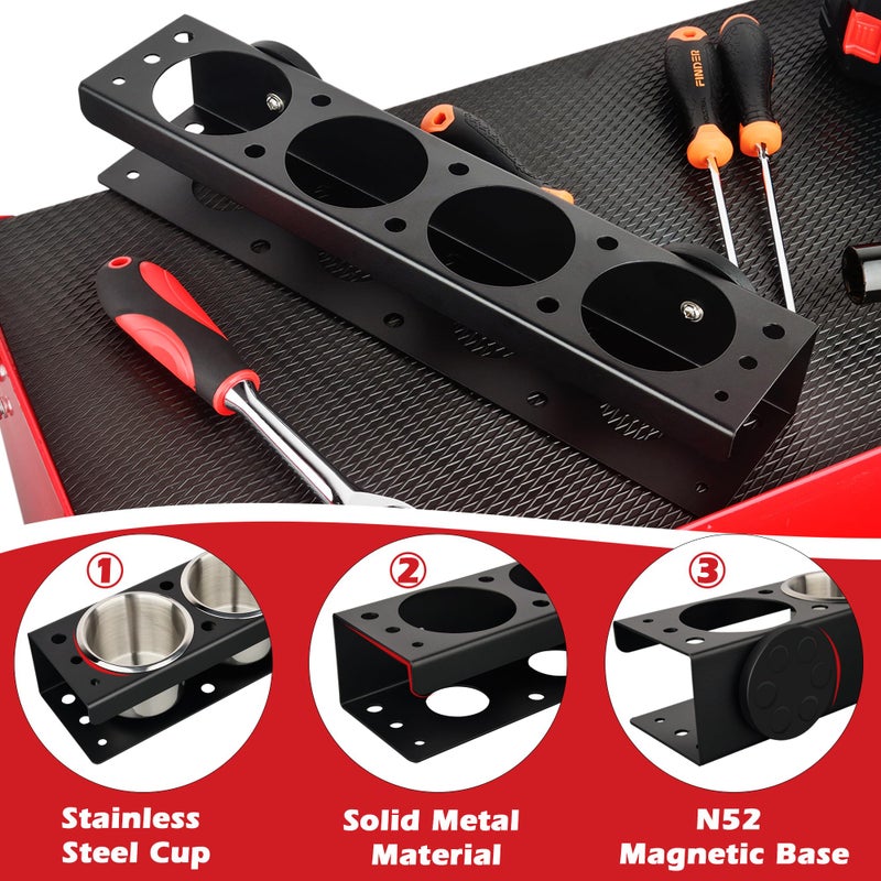 ULIBERMAGNET Power Tool Organizer Rack,Magnetic Heavy Duty Spray Bottle Holder,Wall Mount Metal Tool Rack with Screwdriver,Cordless Drill,Screw,Nail Storage,Utility Rack for Warehouse,Garage,Toolbox - Image 2