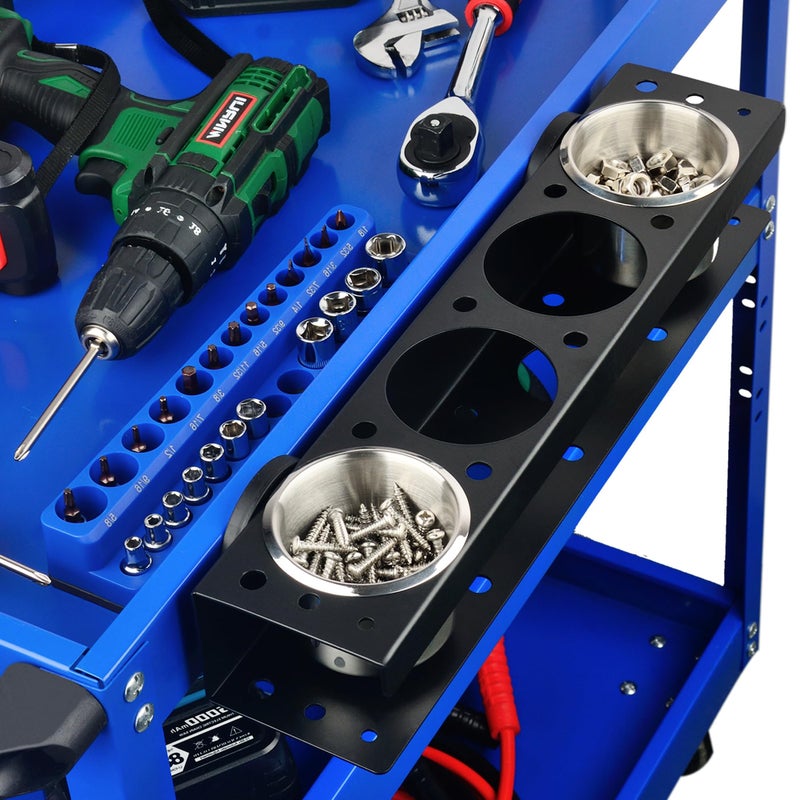 ULIBERMAGNET Power Tool Organizer Rack,Magnetic Heavy Duty Spray Bottle Holder,Wall Mount Metal Tool Rack with Screwdriver,Cordless Drill,Screw,Nail Storage,Utility Rack for Warehouse,Garage,Toolbox - Image 1