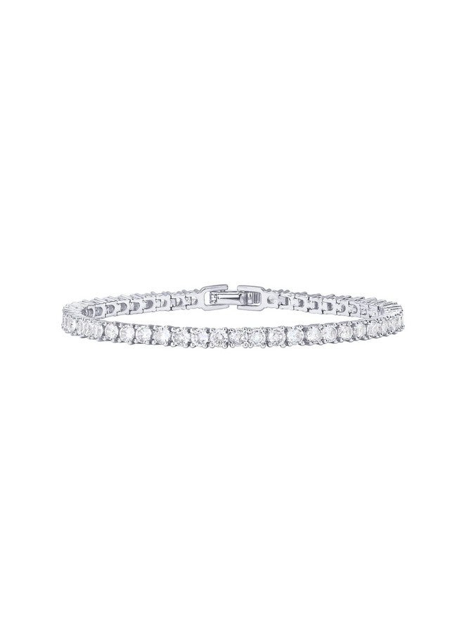 PAVOI 14K Gold Plated 3Mm Cubic Zirconia Classic Tennis Bracelet | Gold Bracelets For Women | Size 6.5-7.5 Inch - Image 1