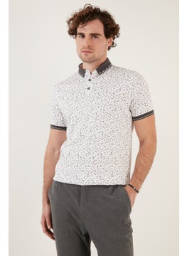Buratti Cotton Blended Patterned Slim Fit Polo T Shirt Men's T Shirt 646B3270  - Image 1