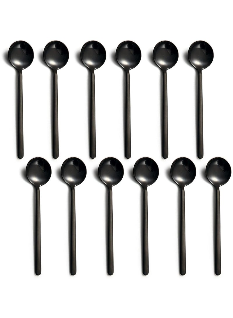 Oasisgalore 12 Pieces Espresso Spoons Stainless Steel, 5 Inch 304 Stainless Steel Mini Coffee Teaspoons Set, Small Tea Spoons Table Spoon  for Sugar Dessert Cake Ice Cream Soup Antipasto Cappuccino - Image 1