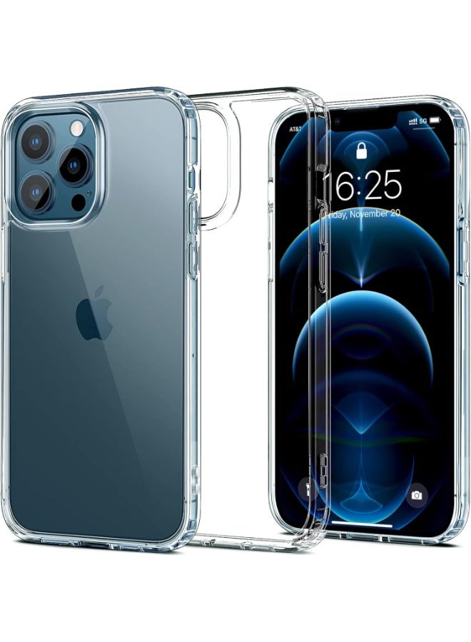 جراب لموبايل ايفون 12 برو ماكس (iPhone 12 Pro Max) حماية كاملة للهاتف و لعدسة الكاميرا خفيف الوزن بلمسة نهائية كرستالي من البولي بروبيلين - شفاف رفيع للغاية 0.35 ملم - Image 1