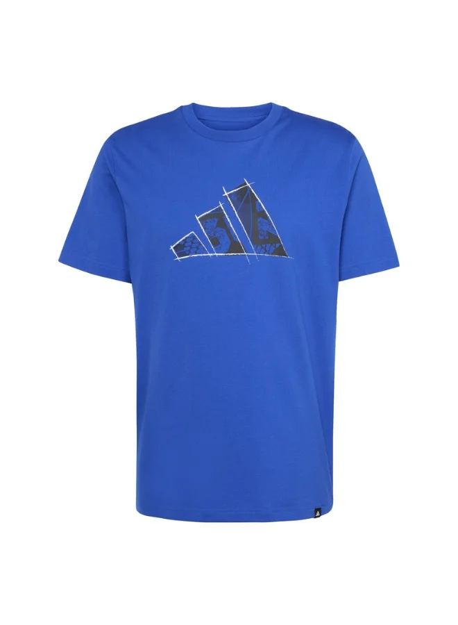 Adidas Adidas M Photo Logo T Blue Graphic Tee (Short Sleeve) T-Shirts For Men