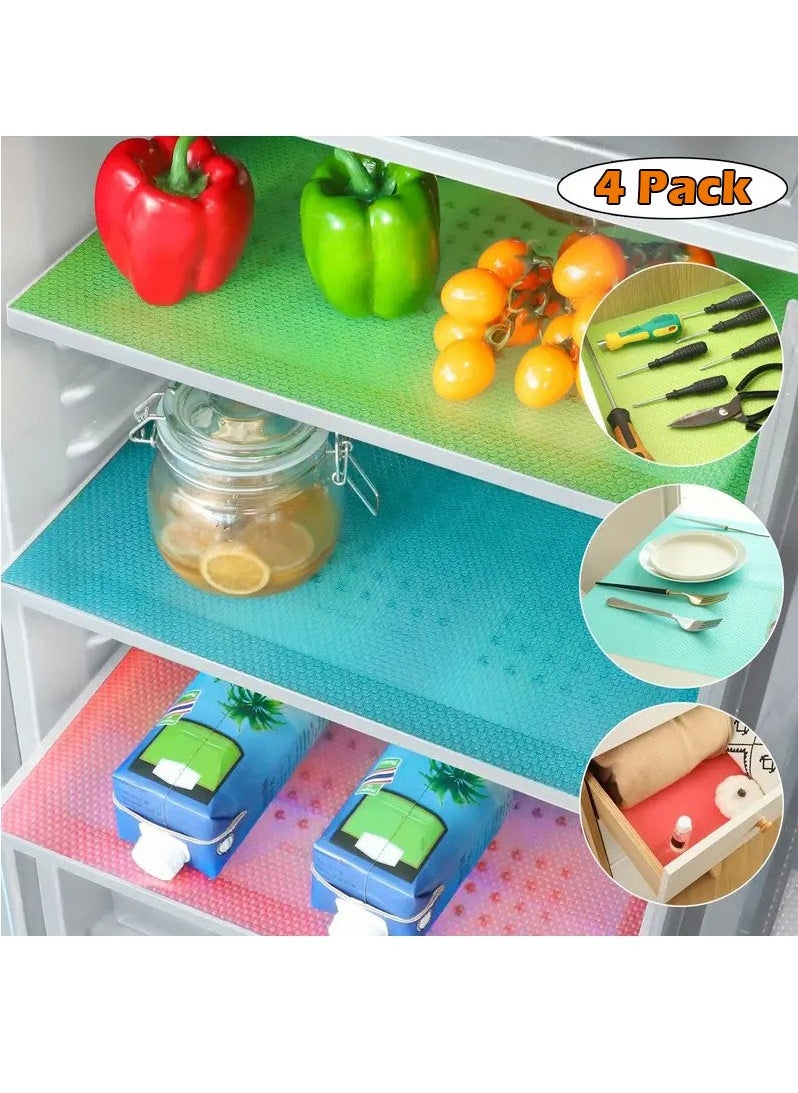 MODERN HOME - 4 Pieces Refrigerator Liners for Shelves, Washable Refrigerator Mats, Kitchen Cover Pads for Shelves, Cupboard, Freezer, Table Mat And Cabinet - Image 1
