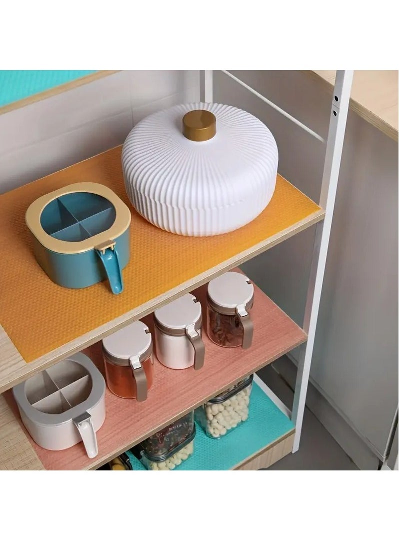 MODERN HOME - 4 Pieces Refrigerator Liners for Shelves, Washable Refrigerator Mats, Kitchen Cover Pads for Shelves, Cupboard, Freezer, Table Mat And Cabinet - Image 1