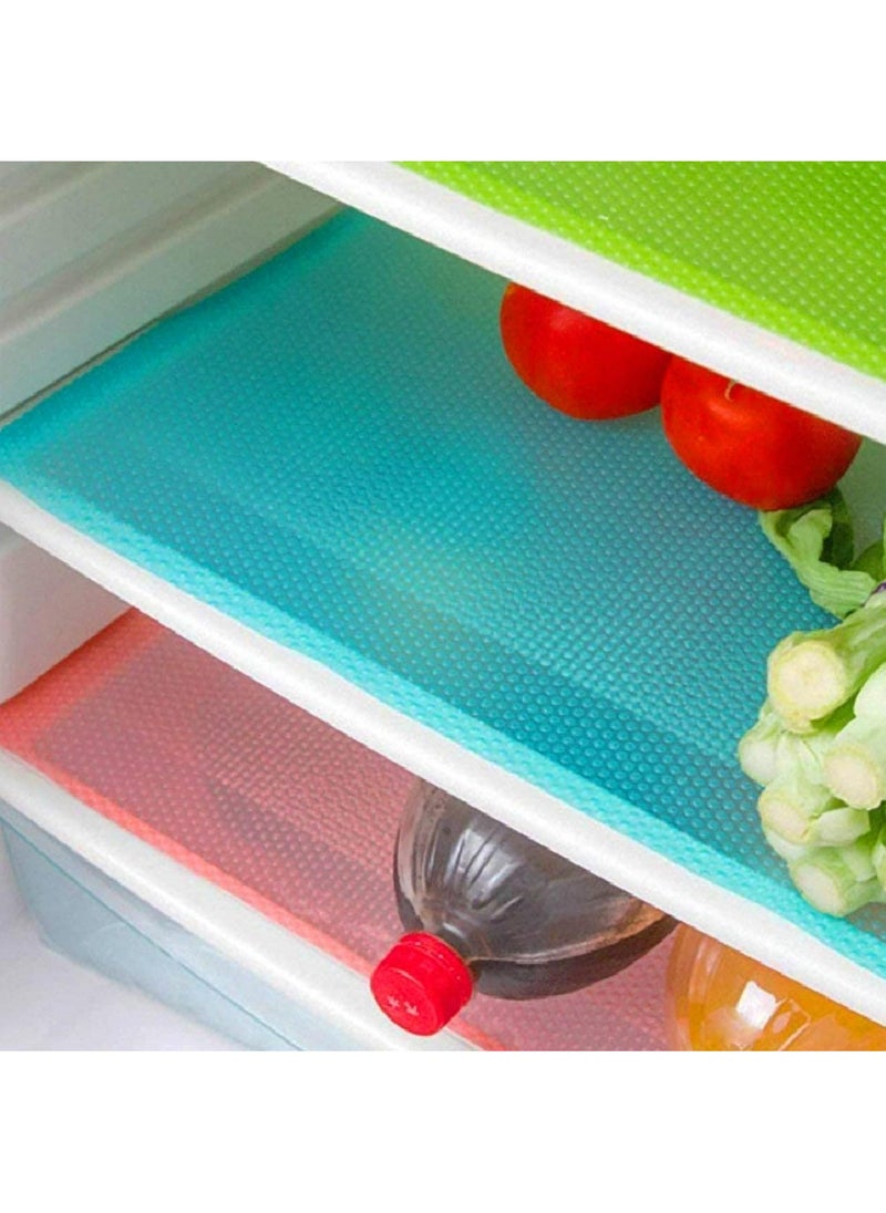 MODERN HOME - 4 Pieces Refrigerator Liners for Shelves, Washable Refrigerator Mats, Kitchen Cover Pads for Shelves, Cupboard, Freezer, Table Mat And Cabinet - Image 1
