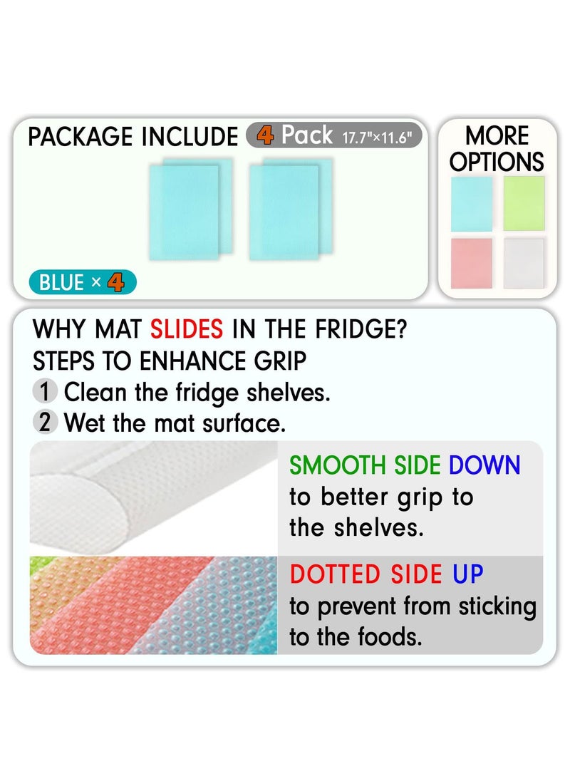 MODERN HOME - 4 Pieces Refrigerator Liners for Shelves, Washable Refrigerator Mats, Kitchen Cover Pads for Shelves, Cupboard, Freezer, Table Mat And Cabinet - Image 1