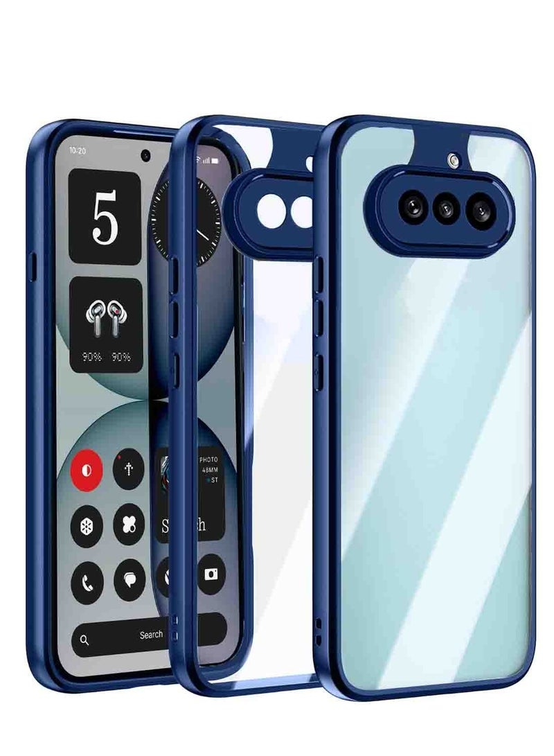 Wtech Nothing Phone (4a) 5G 2026 Hybrid TPU Silicone with Raised Camera Slim Armour Case Cover (MCAPSA) - Clear/Navy Blue & Nothing Phone (4a) 5G 2026 Premium E2E Series Full Glue Full Cover Tempered Glass Screen Protector (MSGECN) - Clear/Black Bundle - Image 2