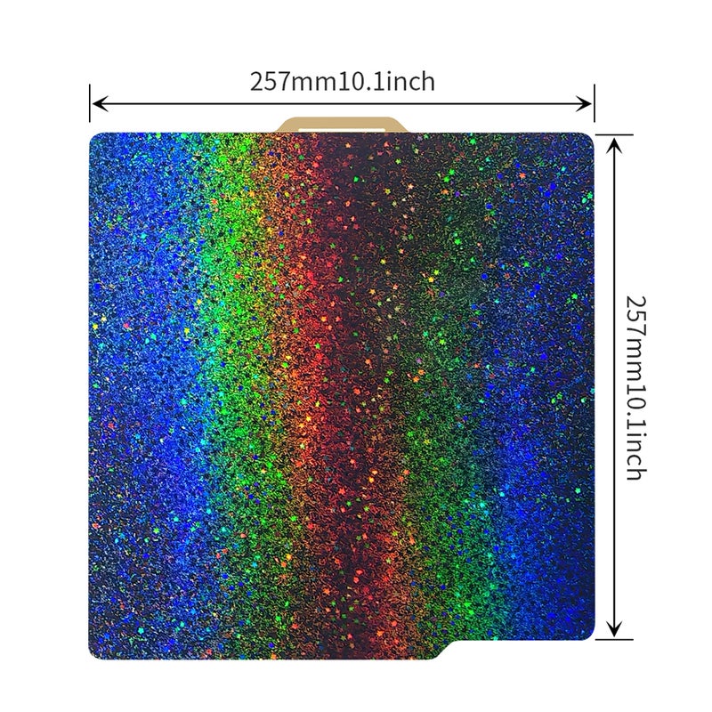 PEI+PEY Build Plate Sheet 257x257mm Spring Steel Plate Double-Sided Textured with Starry Sky Pattern Flexible Hotbed Sticker Removable Build Surface Platform Mat Compatible with Bambu Lab - Image 2
