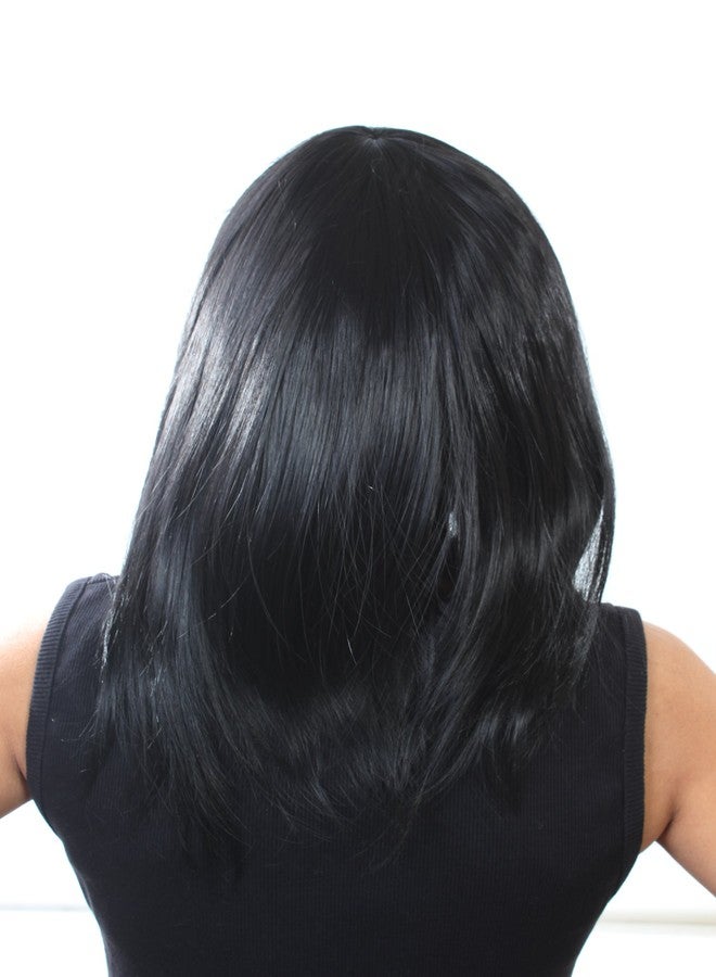 Ritzkart Natural Black & Straight Short Hair Synthetic Bob Cut Wigs With Bangs, Black, - Image 5