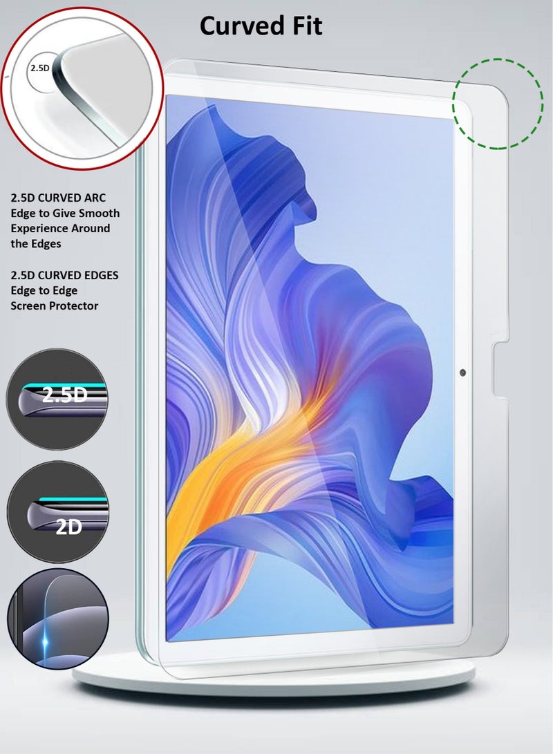 دبليو تيك واقي شاشة زجاجي بحواف منحنية بغطاء كامل من سلسلة بريميوم هونر باد X8 2022 10.1 بوصة / هونر باد X8 لايت 2022 9.7 بوصة شفاف - Image 4