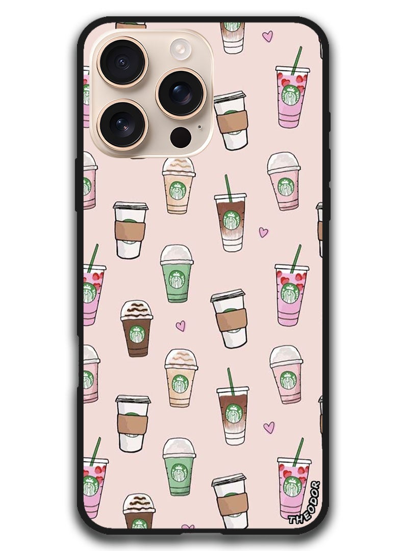 Theodor Protective Case Anti Scratch Shock Proof Bumper Cover For iPhone 16 Pro Max (6.9)-inch Coffee Patterns - Image 1