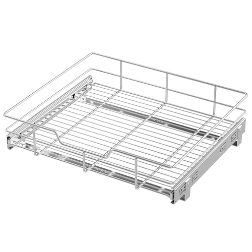 STORKING Pull Out Cabinet Organizer 20" W X 17" D, Slide Out Drawers For Kitchen Cabinets, Pull Out Drawers For Cabinets Capacity Heavy Duty Caddy, Cabinet Pull Out Shelves Chrome-Plated, Bathroom Pantry - Image 1