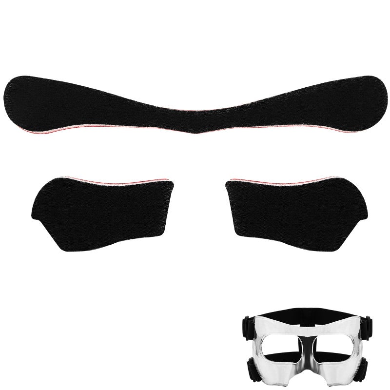 Liliful Basketball Face Mask Pads Guard Nose Pad for Broken Nose Football Shield Face Mask Replacement Padding Black Liner Pad Sports Protection Impact Ball Softball Football Youth Adults Men Women - Image 2