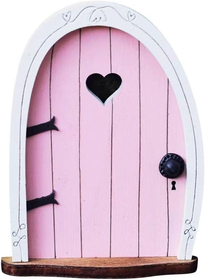 WaigN Pink Streak Mini Fairy Garden Door for Tree, 3D Miniature Fairy Door for Fairytale Tiny House Doors, Bonsai Terrarium Micro Landscape Decoration Accessories Garden Miniatures, Decorations - Image 1