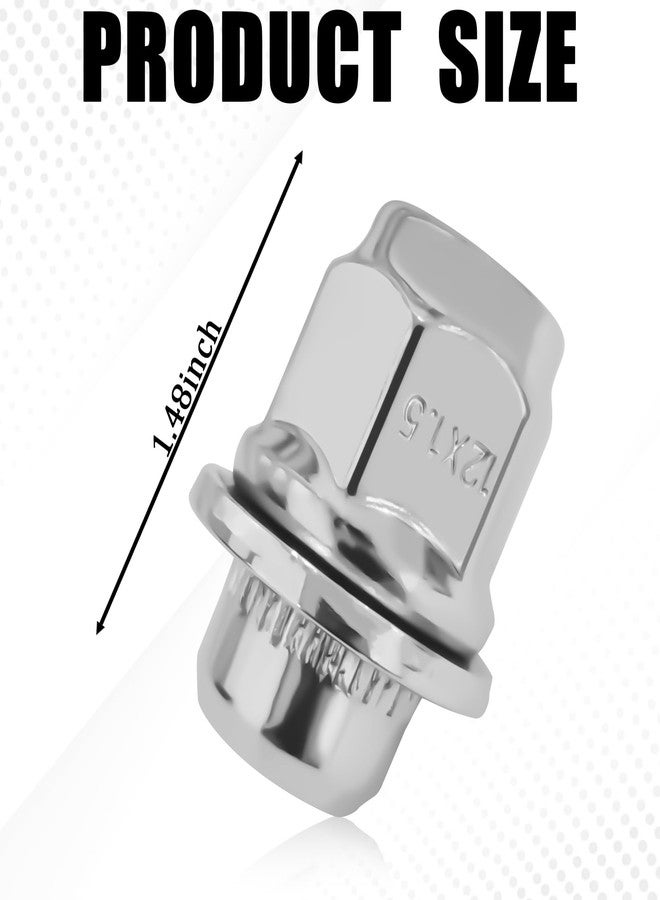 MLAHUIER 5PCS M12x1.5 Chrome Lug Nuts, Chrome Closed End Mag Style Lug Nuts with Washer Replaces OEM#90084-94001, Lug Nut Lock Set Compatible with Toyota Corolla Camry Tacoma Lexus - Image 2