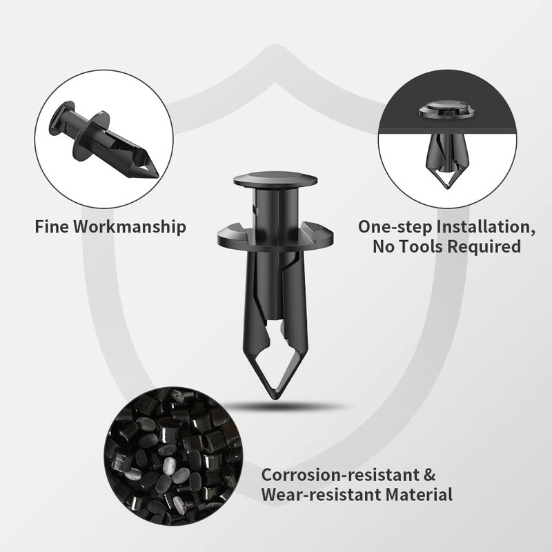 Alpha Rider 100pcs 8mm Fender ATV Push Retainer Clips Fastener for Honda Suzuki Kawasaki Polaris Sportsman Rangers RZR Replace 7661855 - Image 2