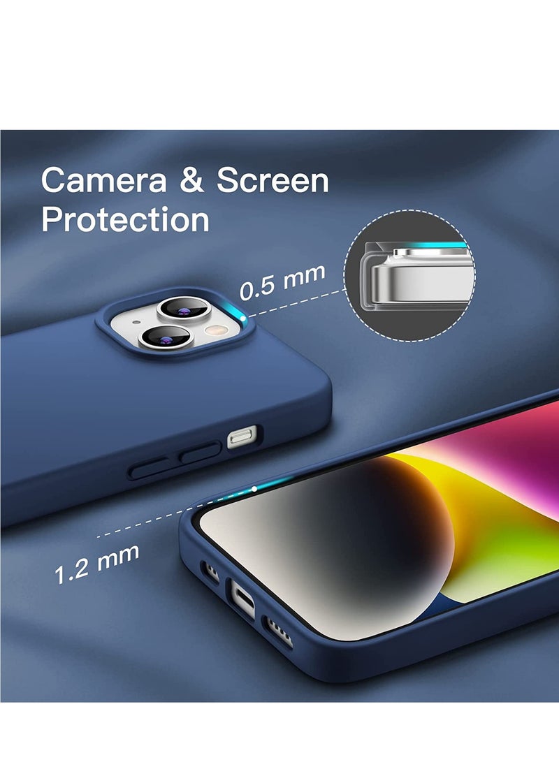 Silicone Case for iPhone 14 6.1-Inch, Silky-Soft Touch Full-Body Protective Phone Case, Shockproof Cover with Microfiber Lining (Cobalt Blue) - Image 3
