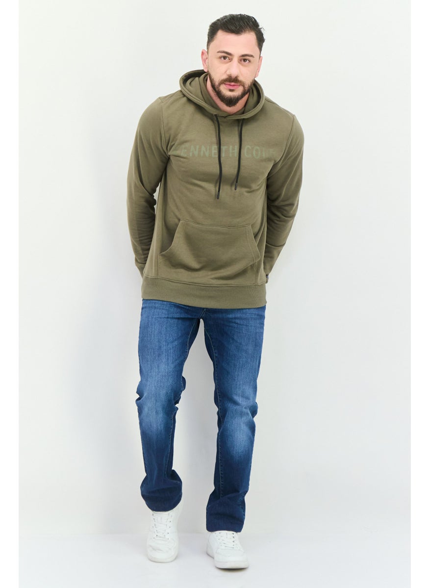 Kenneth Cole Men Sportswear Fit Long Sleeves Outdoor Hoodies, Olive  - Image 4