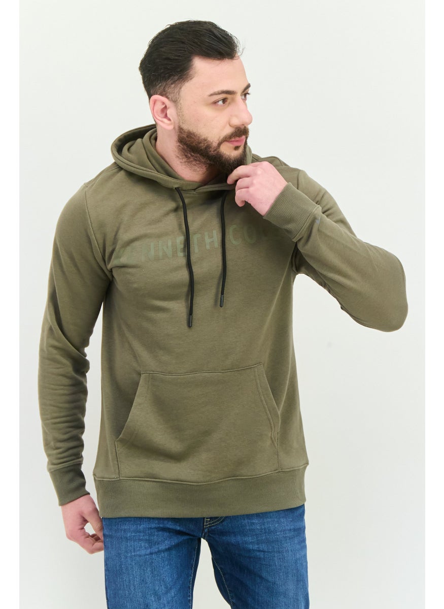 Kenneth Cole Men Sportswear Fit Long Sleeves Outdoor Hoodies, Olive  - Image 1