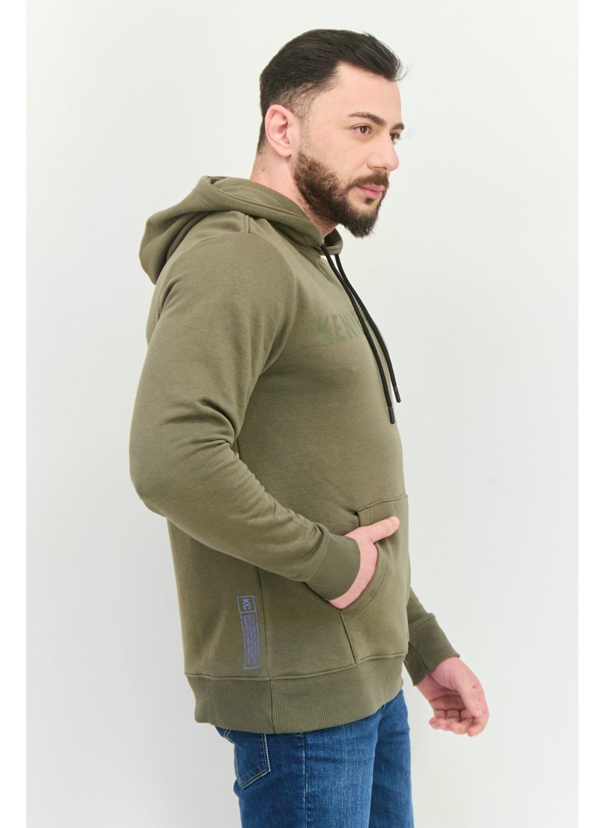 Kenneth Cole Men Sportswear Fit Long Sleeves Outdoor Hoodies, Olive  - Image 2