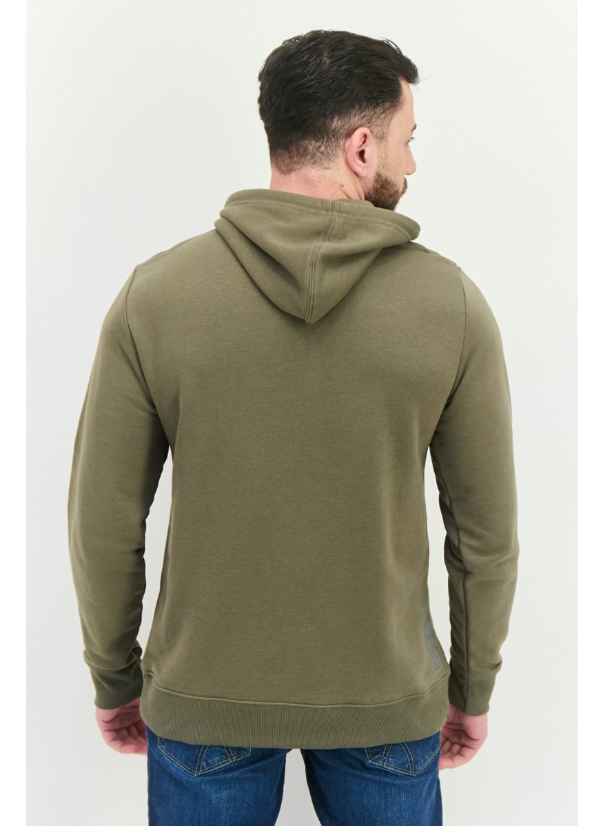 Kenneth Cole Men Sportswear Fit Long Sleeves Outdoor Hoodies, Olive  - Image 3