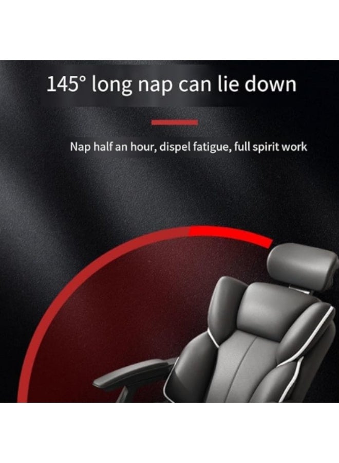 Arabest Big & Tall Home Office Chair with Pocket Spring Lumbar Support, Ergonomic Comfortable Wide Office Desk Computer Gaming Chair with Outward Fixed Soft Armrests & Footrest PU Leather, black - Image 4