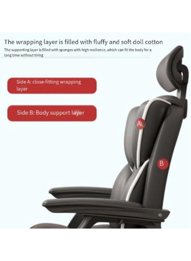 Arabest Big & Tall Home Office Chair with Pocket Spring Lumbar Support, Ergonomic Comfortable Wide Office Desk Computer Gaming Chair with Outward Fixed Soft Armrests & Footrest PU Leather, black - Image 5