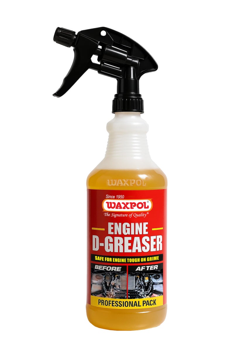 Waxpol Engine Degreaser & Cleaner 1L | Quick-Clean Oil/Grease Remover | For Cars, Bikes, Trucks (Petrol/Diesel) | Garage Floor & Kitchen Chimney Filter Cleaner - Image 1