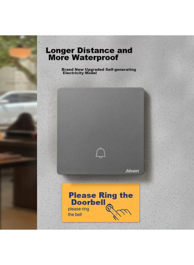 Advent Doorbell, No Battery Required, Self-powered, Wireless, Waterproof, Home Call Button, Fh861-313 - Image 4