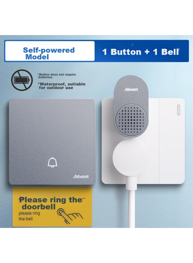 Advent Doorbell, No Battery Required, Self-powered, Wireless, Waterproof, Home Call Button, Fh861-313 - Image 5