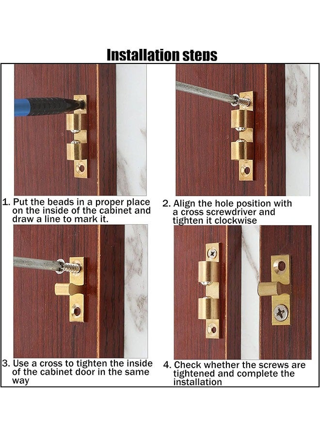 Bukela Closet Ball Pull Locks, Solid Brass Adjustable Double Ball Tension Roller Latches, Hardware Accessories for Cabinets, Cabinets, Closets, Drawers, Wardrobe Doors (10 Pcs) - Image 4