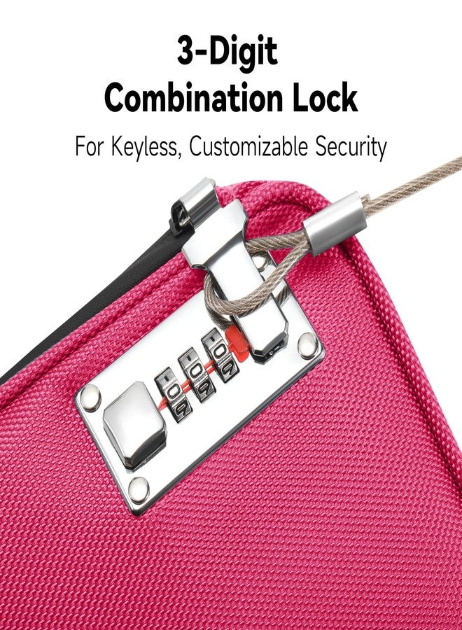 KOSMCCO Anti-Theft Locking Beach Bag, 9x7.5-inch Portable Beach Safe for Securing Your Valuables and Phone - Rose Red - Image 4