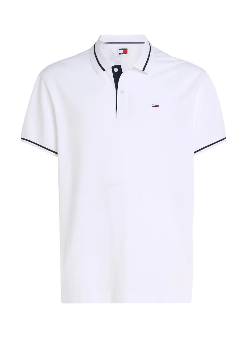 TOMMY JEANS Logo Regular Fit Tipped Polo