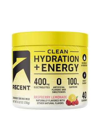 Ascent Clean Hydration + Energy Electrolytes Powder - 100Mg Caffeine, 400Mg Electrolytes, No Artificial Ingredients, Raspberry Lemonade 40 Servings - pzsku/ZF6BEA341CA244010BB7EZ/45/_/1728309389/257d191c-a01b-4393-896f-dec438bea382
