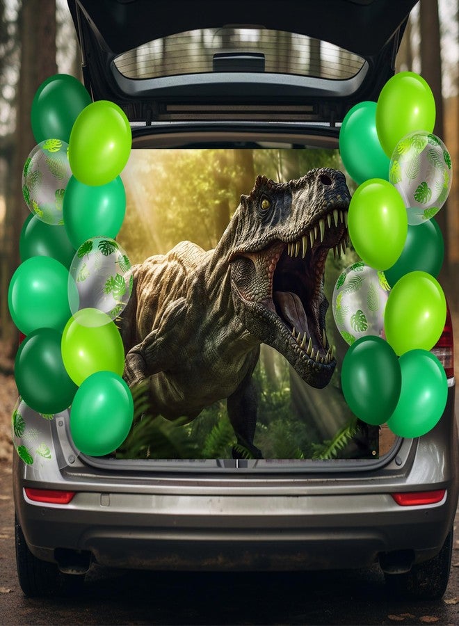 بانيلي مجموعة تزيين سيارات الهالوين من بانيلي، بتصميم ديناصور، مناسبة لتوزيع الحلوى في صندوق السيارة، تتضمن مجموعة تزيين سيارات الدفع الرباعي بتصميم ديناصور تيرانوصور، بالإضافة إلى لوازم حفلات خارجية قابلة للنفخ بتصميم ديناصور. - Image 4