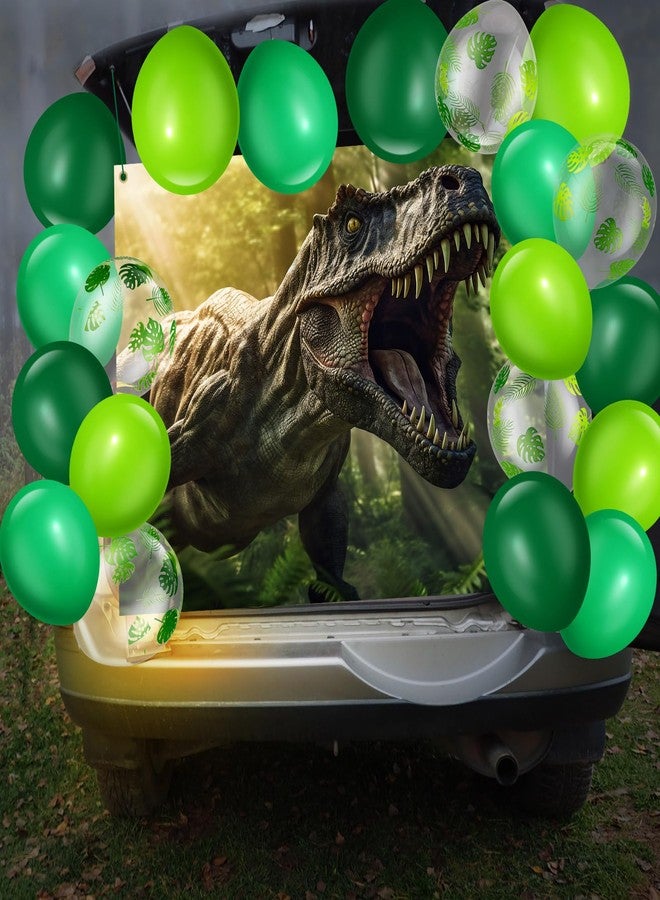 بانيلي مجموعة تزيين سيارات الهالوين من بانيلي، بتصميم ديناصور، مناسبة لتوزيع الحلوى في صندوق السيارة، تتضمن مجموعة تزيين سيارات الدفع الرباعي بتصميم ديناصور تيرانوصور، بالإضافة إلى لوازم حفلات خارجية قابلة للنفخ بتصميم ديناصور. - Image 5