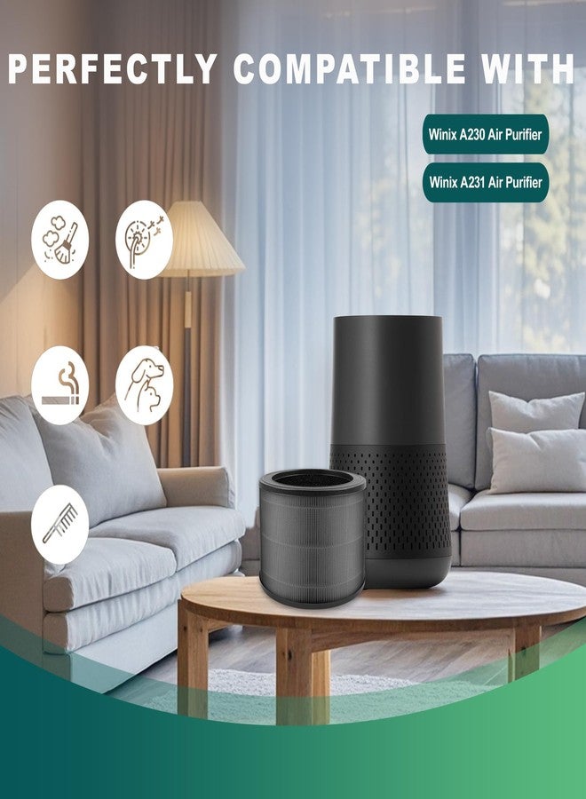جود تو يو فلتر بديل A231 مقاس O متوافق مع جهاز تنقية الهواء Winix A230 و A231، رقم القطعة 1712-0110-00، فلتر O، فلتر HEPA حقيقي H13 ثلاثي الوظائف، عبوة من قطعتين - Image 2