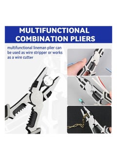 CRULAC CRULAC 6in1 Multifunctional Combination Wire Plier Wire Stripper Gripper Cutter Crimper Antislip Handle Wrench  - Image 4