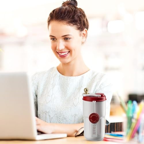 Wosta Coffee Mug with Ziplock Lid, Coffee Thermal Mug Coffee to Go, Double-Walled Vacuum Thermal Mug, Coffee, Stainless Steel Thermal Mug, 420 Ml(Without Temperature Display) (Red) - Image 3