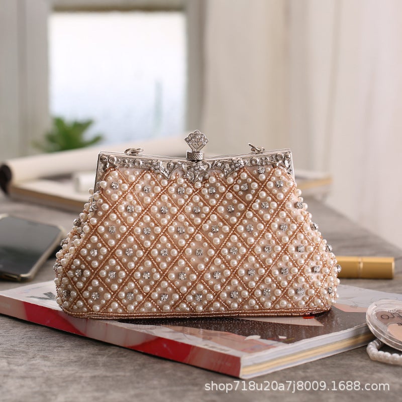 Chinese Style Niche Designer Chinoiserie Women'S Bag Cheongsam Handbag Evening Bag Pearl Bag 7566-01 - Image 1