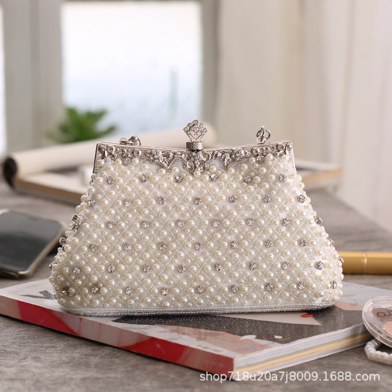 Chinese Style Niche Designer Chinoiserie Women'S Bag Cheongsam Handbag Evening Bag Pearl Bag 7566-01 - Image 3