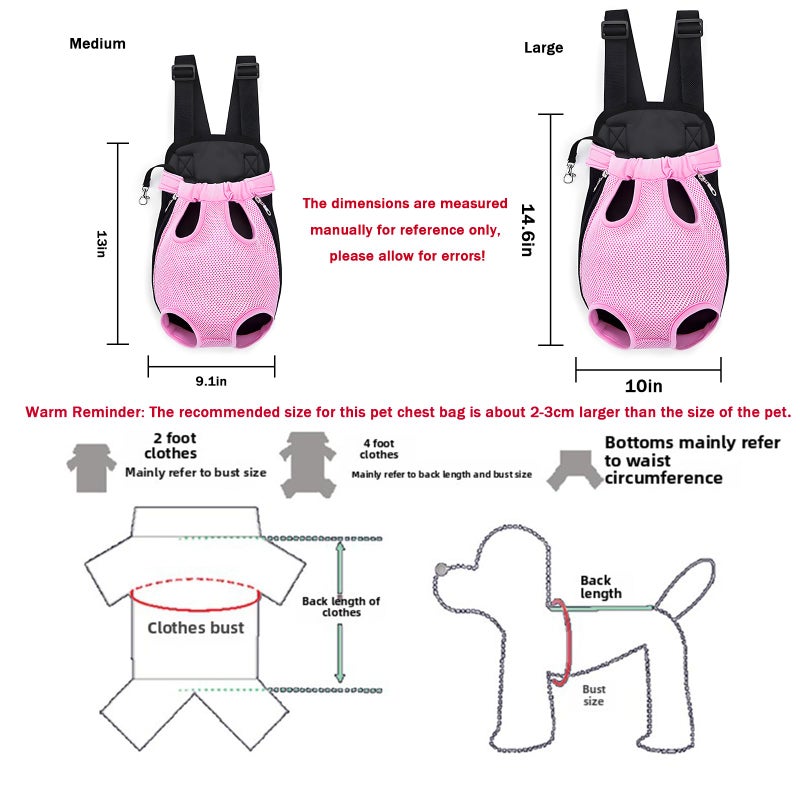 Yehenarn Pet Carrier Backpack, Adjustable Pet Front Carriers for Small Medium Dogs Cats 5-18 Lbs, Legs Out, Dog Cat Carrier Backpack for Hiking,Camping,Traveling,Cycling (Pink, Largeï¼ˆFit:10-18lbï¼‰ - Image 2