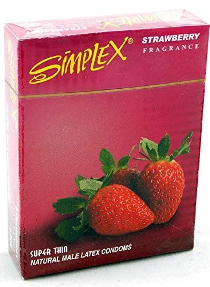 سيمبليكس واقي ذكري سيمبلكس بنكهة الفراولة 3 قطع