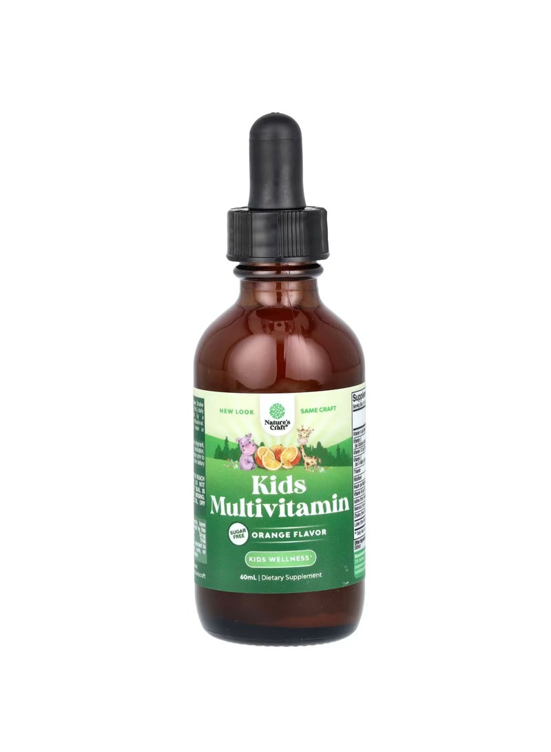 Nature's Craft Kids Multivitamin, Sugar Free, Orange, 60 ml