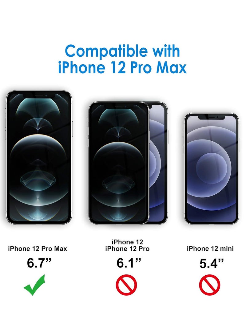 BORTONY iPhone 12 Pro Max Case Cover Magnetic Support Wireless Charging Full-Body Protective Cover with Camera Lens Protection Cover For iPhone 12 Pro Max - Image 2