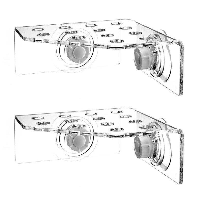 kcrygogo 13 Plug Holes Coral Frag Rack Clear Acrylic Holder for Aquarium Fish Tank  Button Reef Broken Frame With Enhanced Suction Cup 2 Pack