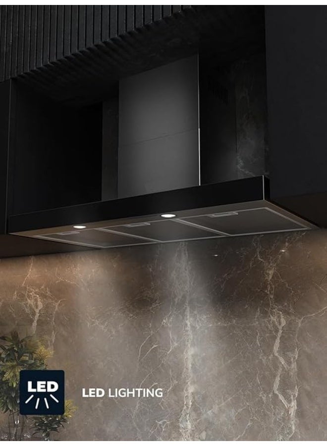 NOVEX Cooker Hood 90cm with Touch Panel Square  Silver - Image 2