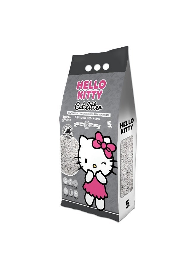 هالو كيتي بت فان هالو كيتي رمل قطط 5 لتر بالفحم النشط - Image 1
