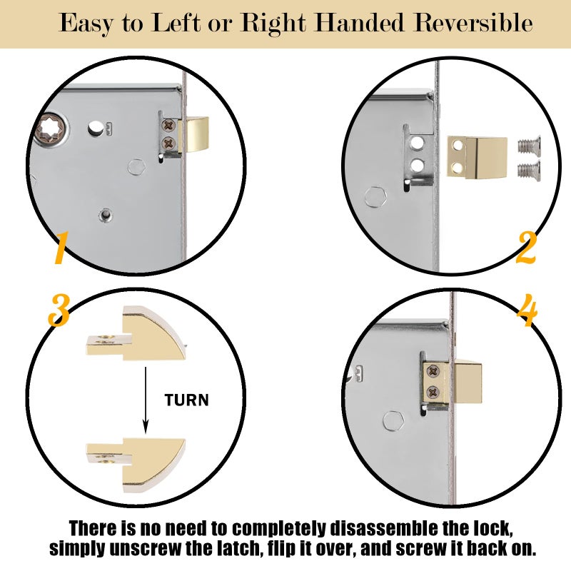 Newliplace Mortise Lock Set for Interior Door, Vintage Old Door Knobs with Lock and Skeleton Key, Antique Door Knobs Matte Black Finish - Image 3